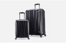 Samsonite Endure 2 Piece Hardside Suitcase/Luggage Set Black 4 Wheel Spinner USB