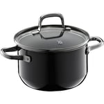 WMF Fusiontec Essential Faitout en céramique haute technologie anti-rayures, non revêtu, 16 cm, pour induction, 2 l, petite casserole, petite casserole, en céramique, anti-rayures, non revêtu, noir, fabriqué en Allemagne