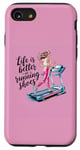 Coque pour iPhone SE (2020) / 7 / 8 Life is Better in Running Shoes Gym Workout Tapis de course