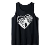 Saint Bernard Mom Dog Art Valentine's Day Heart Tank Top