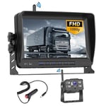 Hikity Caméra de Recul Numérique sans Fil avec Écran Tactile de 7 Pouces avec Vision Nocturne 1080P HD Caméra Étanche IP68 pour Voiture/Camping-Car/Camion/SUV