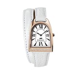 Women's Watch – Nice Queen, White + zirconia rose gold-plated, Strap.