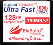 Carte Mémoire Ememorycards 128 Go Ultra Fast 150 Mo/S Compactflash Compatible Avec Canon 10D/20D/30D/40D/50D/1D/1Ds/5Ds/5Ds/7D Mark I/Ii/Iii/Iv, Nikon D, Olympus E, Alpha, Leica S Caméras