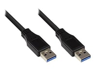 Good Connections Connection Cable USB 2.0 Male A to Male A, Foil and Braid Shielding, Copper Wire black 0.5 m