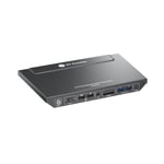 AV Access KD-E10 Dockingstasjon & KVM Switch for 2 datamaskiner til 2 skjermer HDMI 4K60Hz, 100W PD, 3 x USB, 1G Ethernet, SD, 3.5 mm AUX Audio EDID