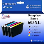 T3AZUR - 4 Cartouches Compatibles avec Epson 603 XL pour Epson WorkForce WF-2820DWF WF-2830DWF WF-2840DWF