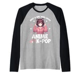 Just a Girl Who Loves Anime and K-Pop Anime Merch Japanese Raglan Baseball Tee