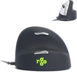 R-Go He Souris Ergonomique Filaire,Avec Le Logiciel Anti-Rsi,Prévention Tendinite,Souris Verticale,Clic Silencieux,Compatible Avec Windows/Macos/Linux,2400 Dpi Réglable Et 5 Boutons,Noir