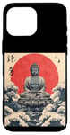 Coque pour iPhone 16 Pro Max Kamakura Grande statue de Bouddha vintage japonais Art sur bois