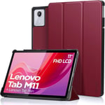 Coque Pour Lenovo Tab M11 11 Pouces 2024 - Ultra Fin À Rabat Pu Étui Housse Avec Veille/Réveil Automatique Pour Lenovo Tab M11 Tablet 11'' (Tb330fu/Tb330xu),Vin Rouge