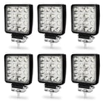 6x Phare de Travail led 48W led Phare Travail Projecteur Feux Antibrouillard pour Voiture Camion utv suv Offroad Tracteur Bateau - Hengda