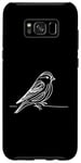Coque pour Galaxy S8+ Line Art Oiseau et Ornithologue Pin Siskin