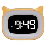 Lntyq Réveil numérique pour enfant - Double réveil avec lumière numérique - Motif chats mignons - Fonction snooze - 18 musiques - 5 modes de