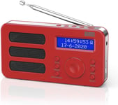 Radio Portable Rechargeable FM Dab RNT - MB225 - Petite Radio Numérique Stéréo Portative Digitale avec Batterie Alarme Poste 40 Présélections et Prise écouteurs (Rouge)