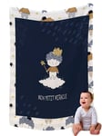 Zinello Design – Couverture Bébé en Microfibre Polaire Extra Doux 120x75cm avec Message d’Amour – Plaid de Naissance pour Bebe Fille ou Garcon avec Coffret Cadeau (Mon Petit Miracle - Garçon)