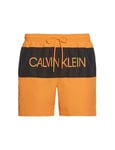 Calvin Klein KM0KM00456 Core Logo Mens Drawstring Trunks - Orange - Size Small