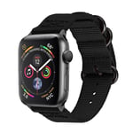 SKALO Nato-ranneke Nylon Apple Watch Series 4-6 40mm - Musta