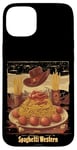 iPhone 15 Plus Western Spaghetti Meatballs Cowboy Fun Pasta Adventure Art Case