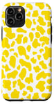 Coque pour iPhone 11 Pro motif imprimé vache jaune - Motif vache coeur jaune femme