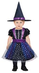 FIESTAS GUIRCA Costume de Sorcière Étoiles Lilas avec Chapeau de Sorcière - Costume Halloween Fille 2-3 Ans