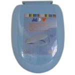 MSV - Abattant wc Fermeture Douce, Plastique/Polypropylène, Bleu Clair