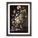 Big Box Art Willem Van Aelst Still Life Flowers 2 Framed Wall Art Picture Print Ready to Hang, Walnut A2 (62 x 45 cm)