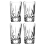 Leonardo Capri Stamper 022770 Lot de 4 verres à liqueur transparents avec aspect facettes, finition de qualité supérieure, contenance 70 ml, passe au lave-vaisselle