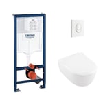 Grohe - Pack wc Rapid sl + Cuvette avento Villeroy & Boch + Plaque Skate Air Blanche