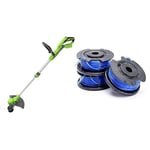 Greenworks 24V Cordless Strimmer for Gardens, 30cm Cutting Width, Autofeed 1.65mm Nylon Line, No Battery & Charger, G24LT30 + 4.8m Strimmer Spool for Lawn Trimmers