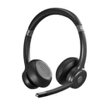 Hama BT700 Casque Bluetooth® - Connexion Multipoint, Microphone Intégré, Bluetooth® 5.2, Casque Rechargeable en USB C, Touches Multifonctions, Autonomie 45 h - Noir