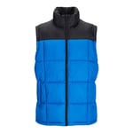 Jack & Jones Mens Sleeveless Gilet- A Perfect Winter Essential Jacket - Black/Blue - Size X-Large