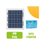 Ohm-easy - Kit panneau solaire polycristallin 5W 12V et régulateur 5A