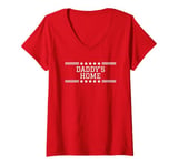 Womens Funny Trump Daddy's Home Red V-Neck T-Shirt