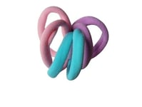 NEW Pack of 6 4cm Pink aqua purple thick jersey elasticated bobbles hair ties