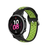 New Watch Straps 20mm For Huami Amazfit GTS/Samsung Galaxy Watch Active 2 / Huawei Watch GT2 42MM Fashion Inner Buckle Silicone Strap(White black) (Color : Black green)