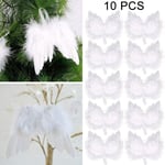 10 Pcs Mini Guardian Angel White Angel Feather Wings, Christmas