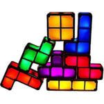 Tetris Stapelbar Nattlampa, 7 St Diy Led 7 Färger 3d Pussel Induktion Låsande Skrivbordslampa Belysning Diy Magiska Block Ljusstarkt Ljus För Barn Tonåringar