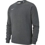 Nike Men's M CRW FLC TM CLUB19 Sweatshirt, Charcoal Heathr/(White), Large