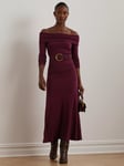 Lauren Ralph Lauren Elowyn Rib Knit Midi Dress, Pinot Noir