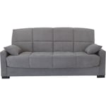 Canapé clic clac 3 places - Gris clair - Matelas 14 cm - 130 x 190 cm - MEGAN