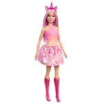 Barbie Poupées Licorne aux Cheveux colorés Fantaisie, aux Tenues avec Effet dégradé et aux Accessoires sur Le thème de la Licorne, HRR13