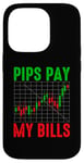 Coque pour iPhone 14 Pro Funny Trading Trader Humour Pips Pay My Bills