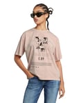 G-STAR RAW Women's Graphic overdyed loose r t wmn Tops, Pink (rugby tan gd D24632-2653-G915), S