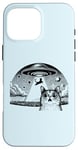 Coque pour iPhone 16 Pro Max Alien Cat Meme - Drôle de vaisseau spatial OVNI