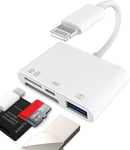 Lecteur De Cartes Micro Sd Usb Lightning Lecteur De Cartes Adaptateur Chargeur Rapide Câble De Charge Lecteur De Cartes Répartiteur Accessoires Carte Mémoire Souris Hub Pour Apple Iphone 14 13 12 11