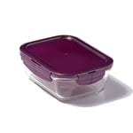 LocknLock Eco Ovenglass Glass Food Storage Containers with Lids 630ml - Airtight, Leakproof Rectangular Glass Food Container with Recycled Plastic Lid, Oven Safe, Dishwasher Safe, 17.5 x 13 x 6.5cm