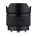 Samyang 12mm F2.0 AF Ultra Wide Angle Auto Focus Lens for Sony E Mount (SYIO12AF-E) Black