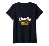 Willy Wonka and the Chocolate Factory Charlie Logo T-Shirt avec Col en V