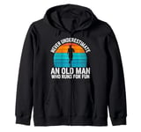 Old Man Running Humor Design Funny Runner Zip Hoodie