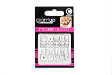 Glam'Up Paris - Stickers pour Nail Art - Autocollants Nail Art pour Décoration Ongles - Nail Art Design Manucure - Facile à Utiliser - N°30-229 - Pâquerette et Strass